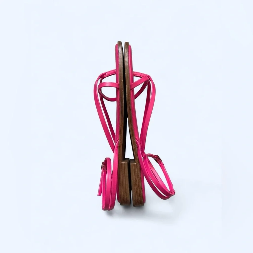 Pink vegan leather sandals with adjustable straps Vida by Cushionaire size 8.5 - Picture 3 of 6
